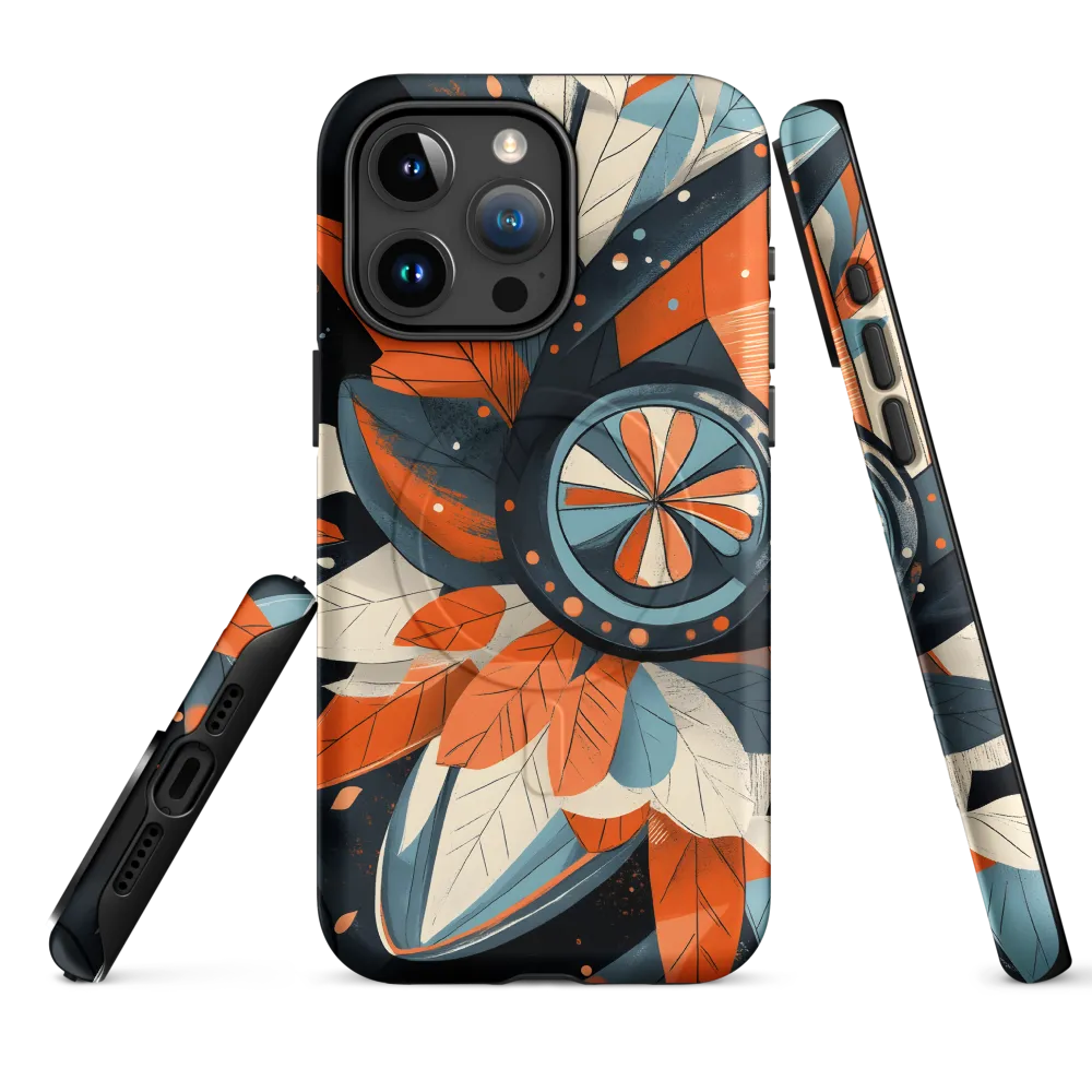 Floral Symphony in Orange and Teal