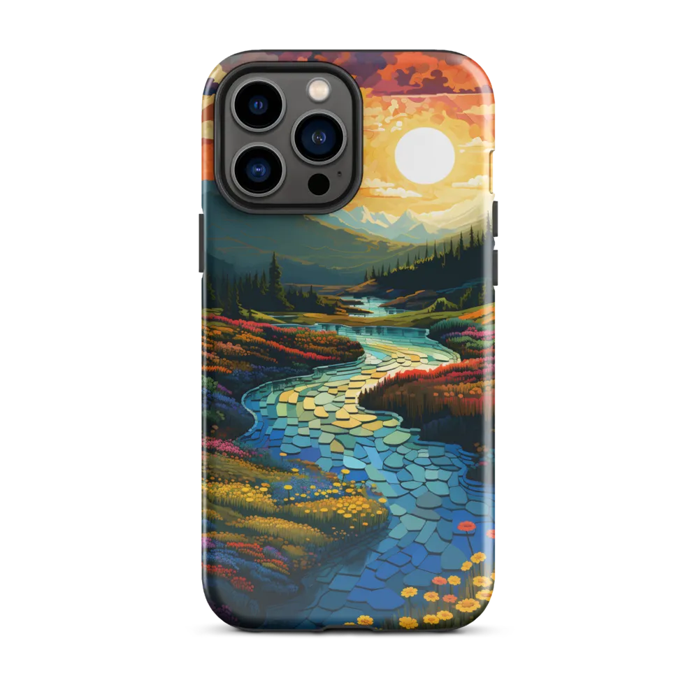 Serenity in Sunset: A Winding River's Embrace