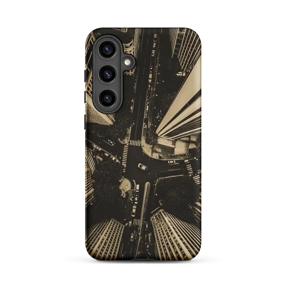Urban Symphony: Aerial Perspective of City Life | Phone Case |  S24 Plus | Tough Case | Matte