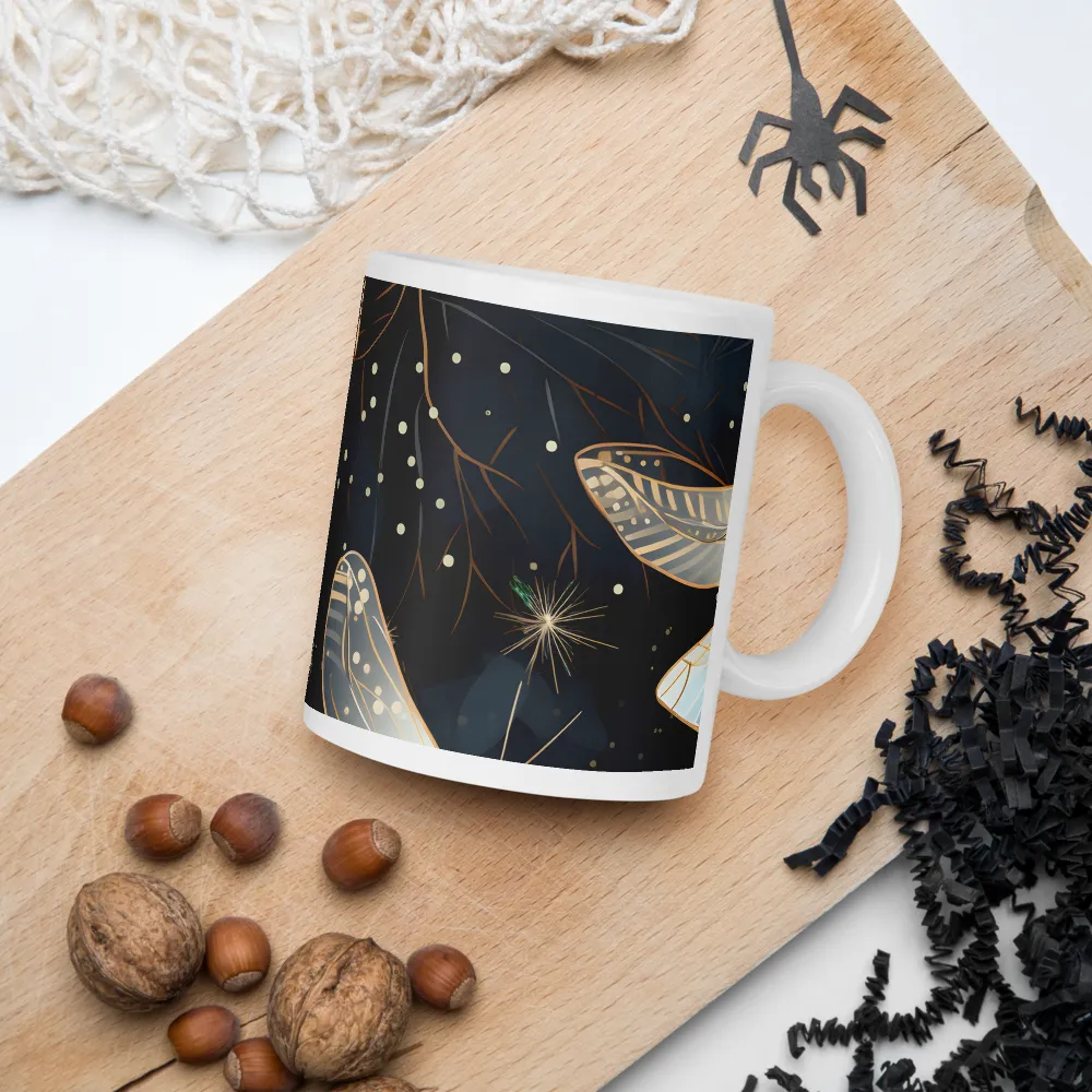 Ethereal Dance: Dragonflies in a Midnight Garden | Mugs | Multiple Sizes & Colors