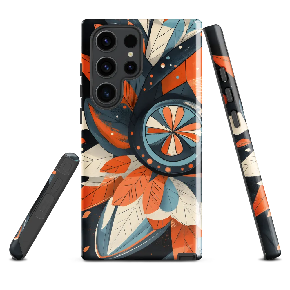 Floral Symphony in Orange and Teal