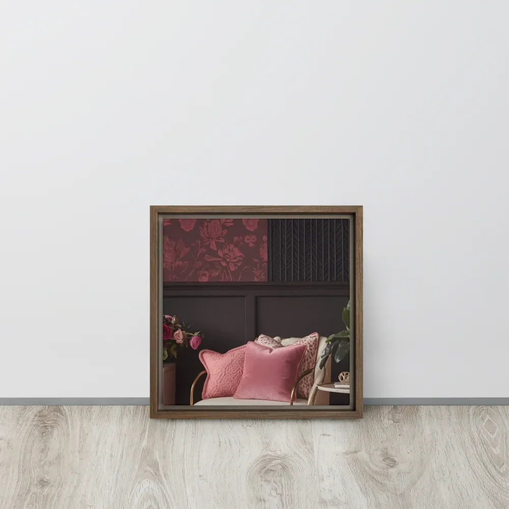 Elegance in Contrast: A Modern Interior Design | Canvas with Brown Frame | 12″×12″