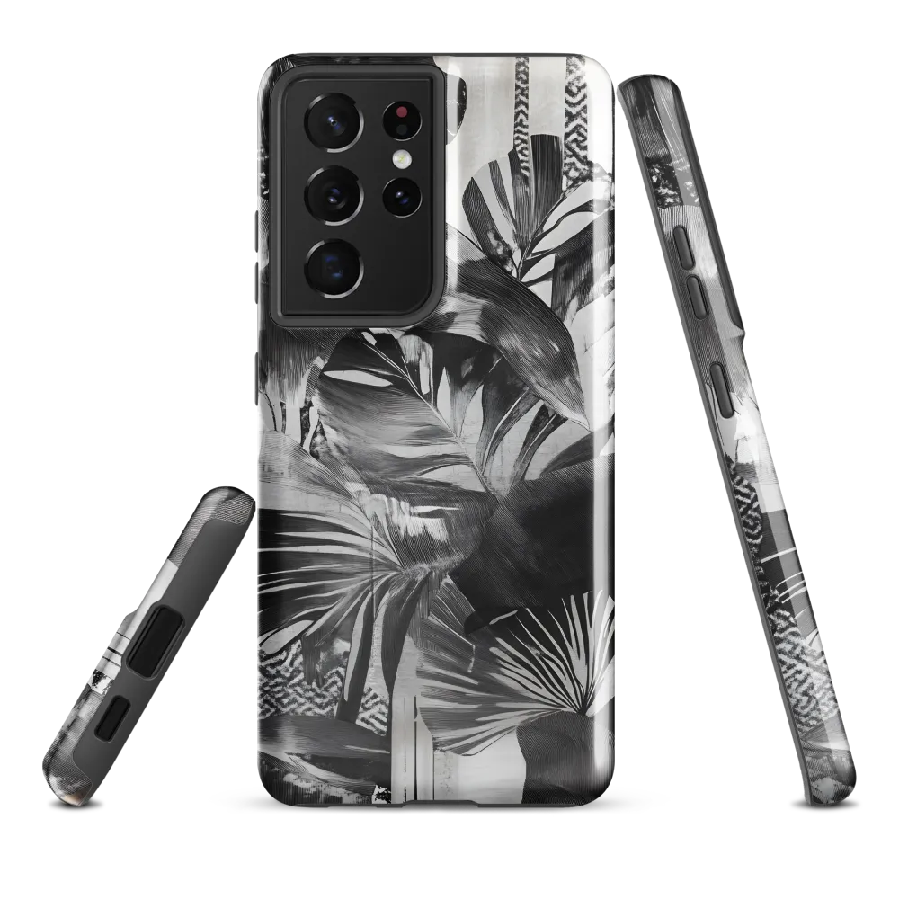 Monochrome Serenity in Tropical Foliage