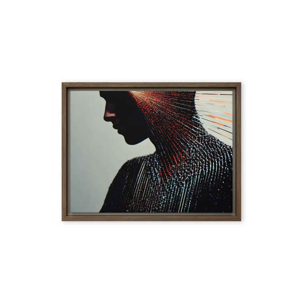 Radiant Reflection: An Abstract Journey of Thought | Canvas with Brown Frame | 12″×16″