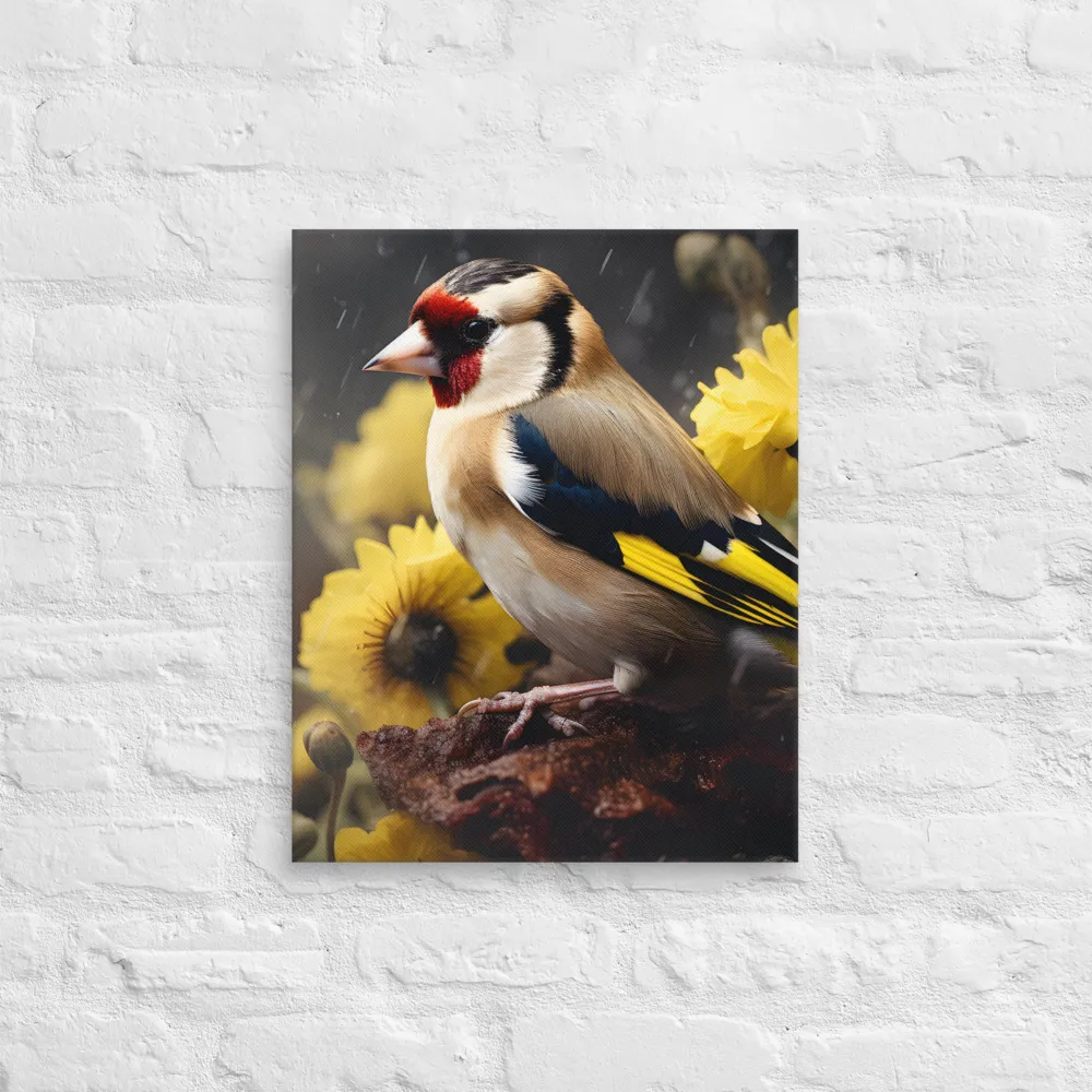 Harmony in Nature: A Goldfinch Amidst Blooms