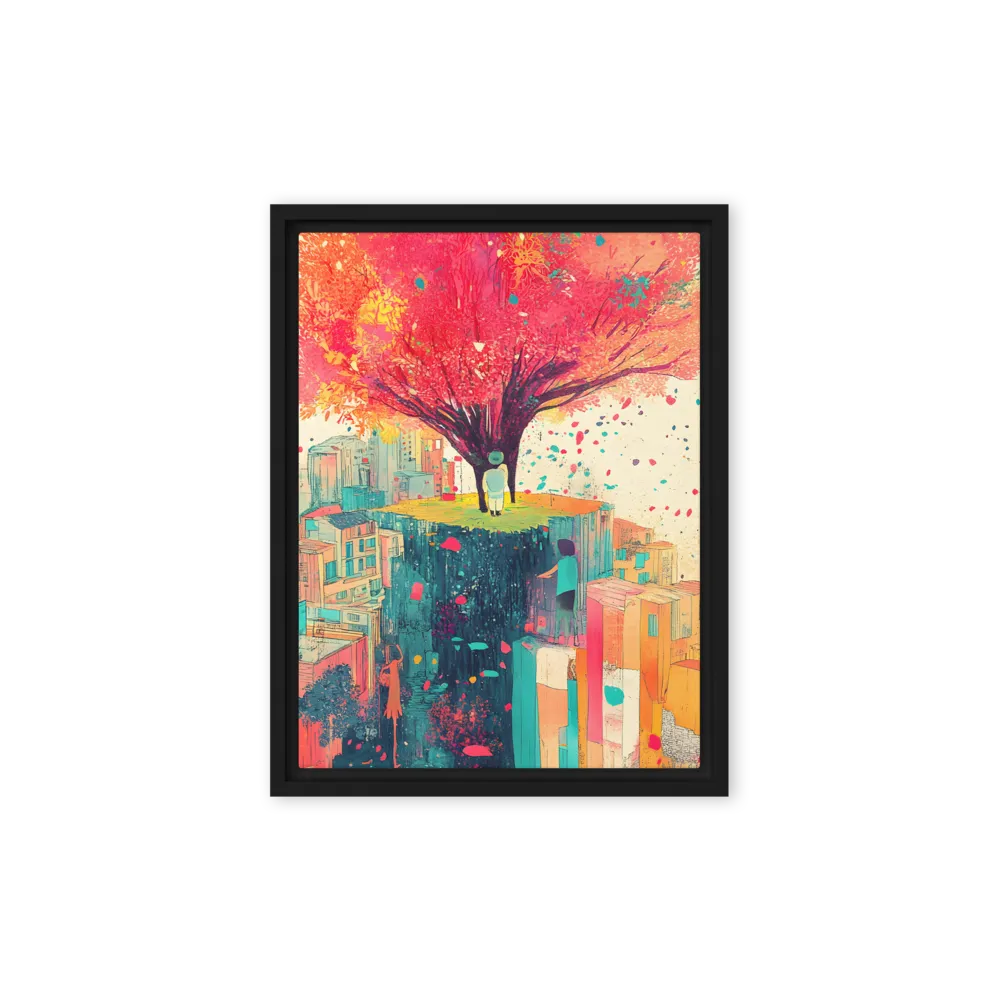 Whispers of Urban Dreams | Canvas with Black Frame | 9″×12″