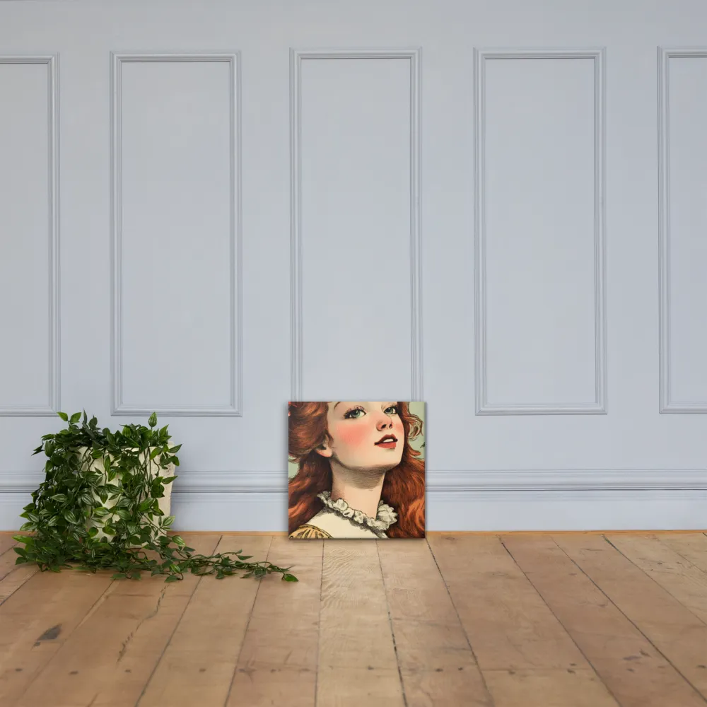 Whimsical Portrait of a Flower-Adorned Girl | Canvas | 16″×16″