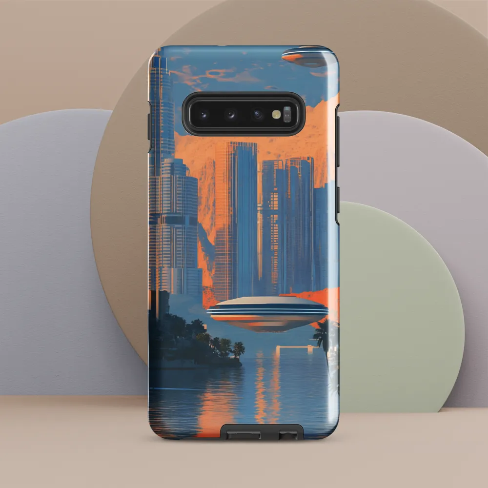 Futuristic Horizons: A Sci-Fi Cityscape | Phone Case |  S10 Plus | Tough Case | Glossy