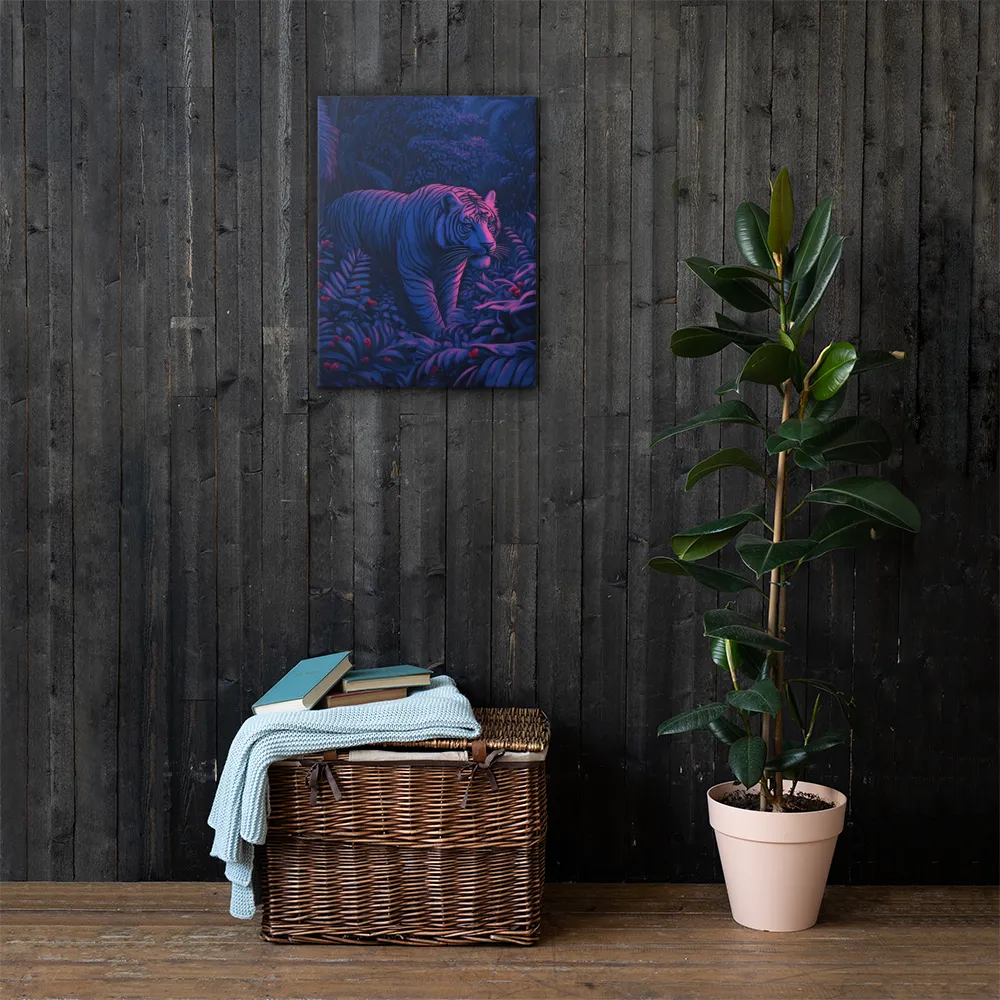 Mystic Prowler: The White Tiger in the Jungle | Canvas | 18″×24″