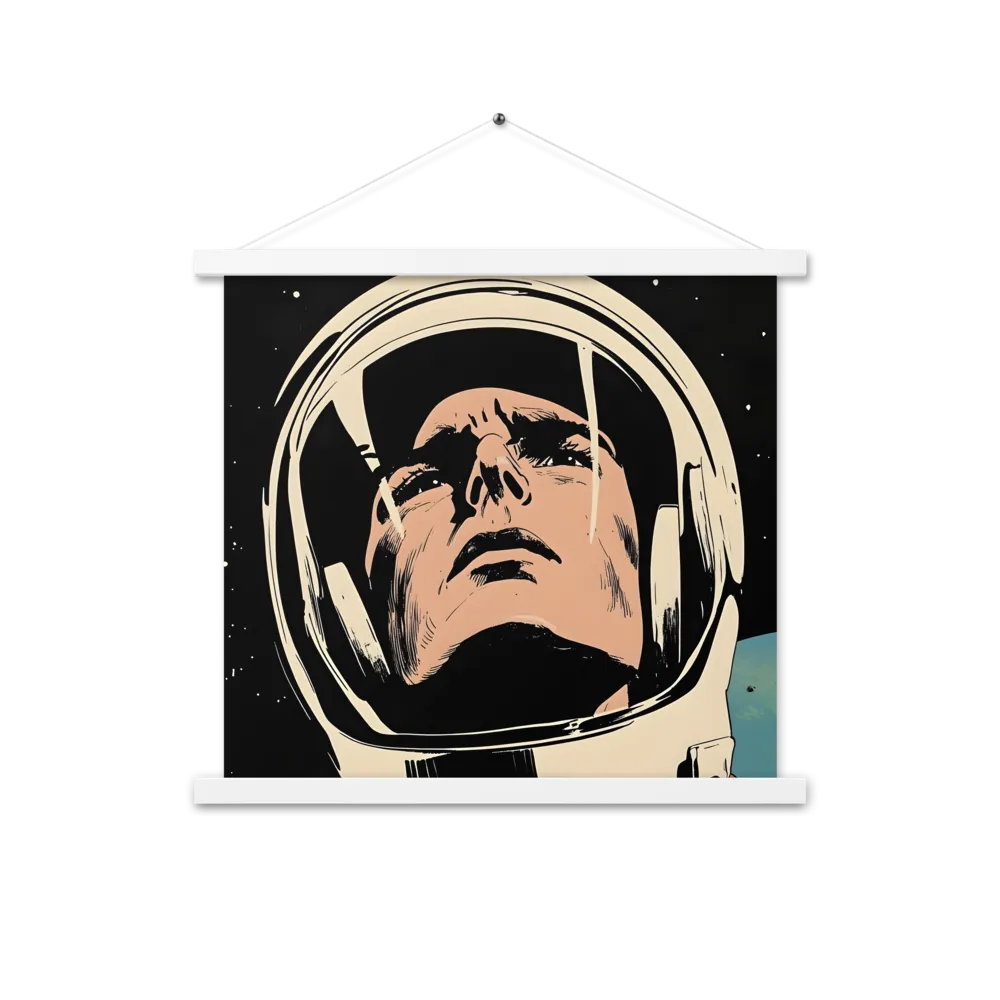 Gaze of the Astronaut | Poster With White Wood Hanger | 18″×18″
