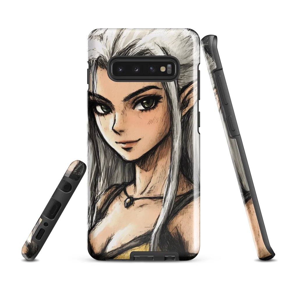 Ethereal Elegance: The Elf's Portrait | Phone Case |  S10 Plus | Tough Case | Glossy