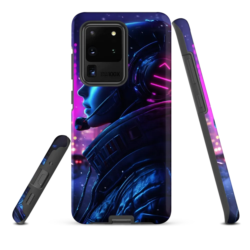 Dystopian Elegance: Cyberpunk Figure in Neon