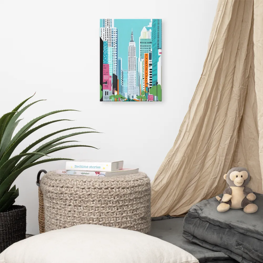 Urban Symphony: A Modern Cityscape | Canvas | 12″×16″