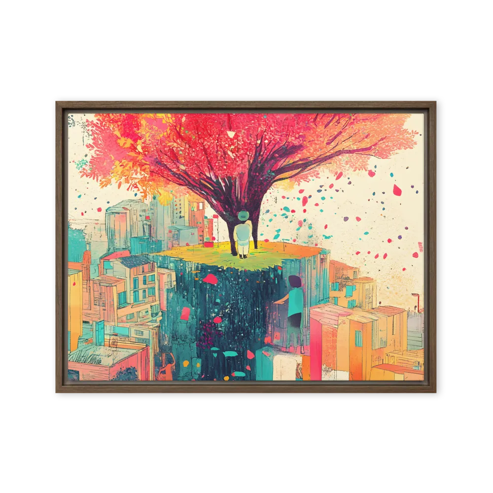 Whispers of Urban Dreams | Canvas with Brown Frame | 18″×24″