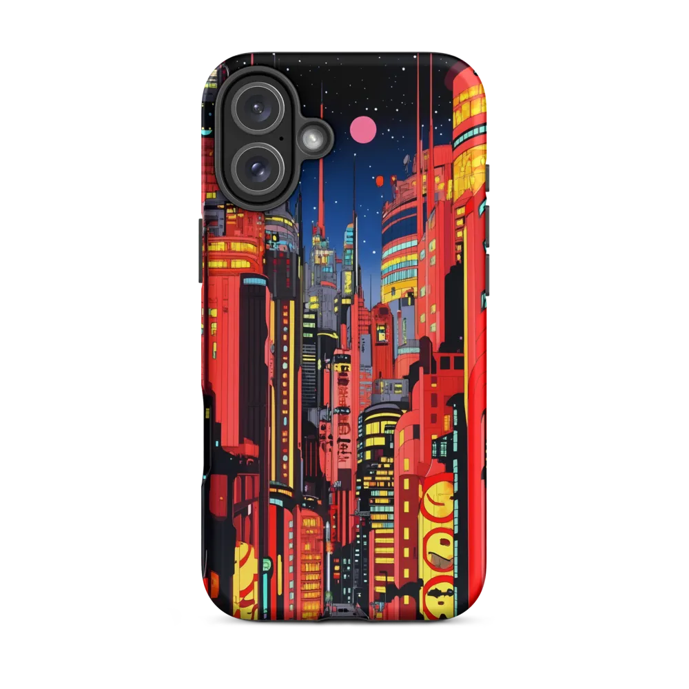 Neon Dreams: A Cyberpunk Cityscape | Phone Case |  16 Plus | Tough Case | Matte