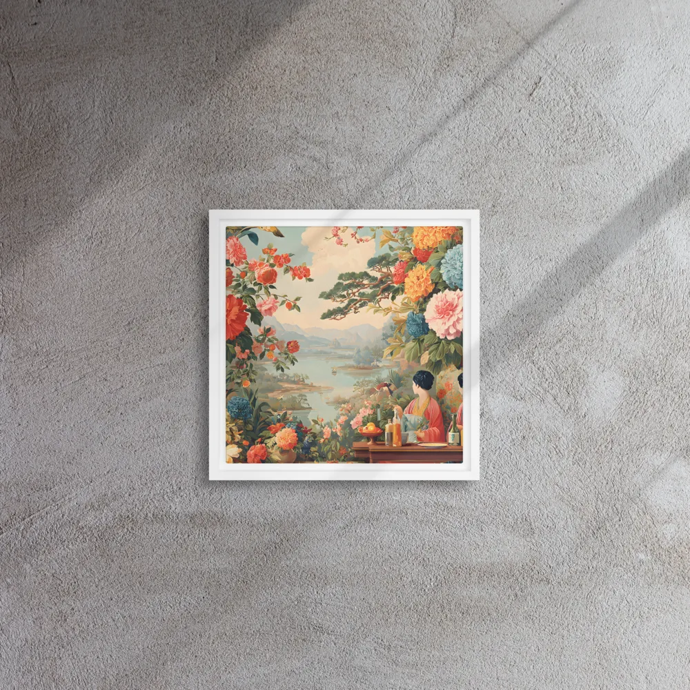 Terrace of Blossoms 
 Canvas with White Frame | 12″x 12″