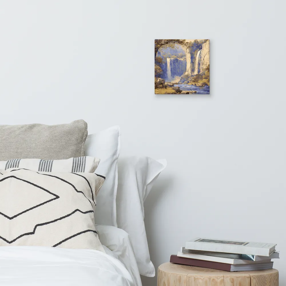 Blue-Gold Waterfall 
 Canvas | 10″x 10″