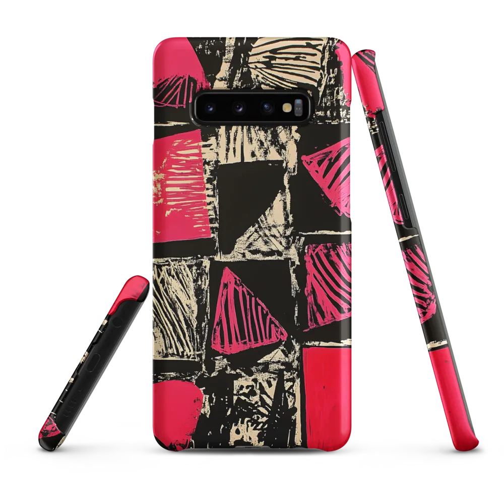 Geometric Symphony in Pink and Black