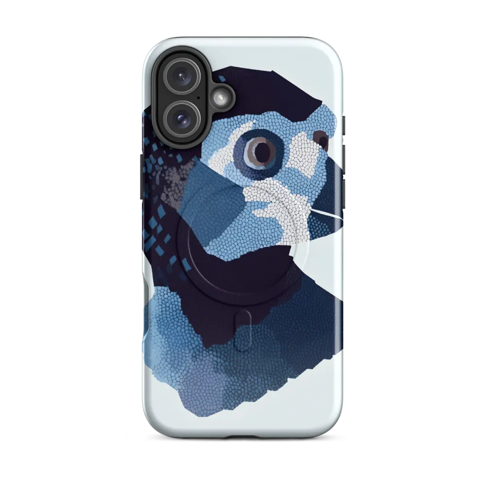 Abstract Avian Portrait in Blue