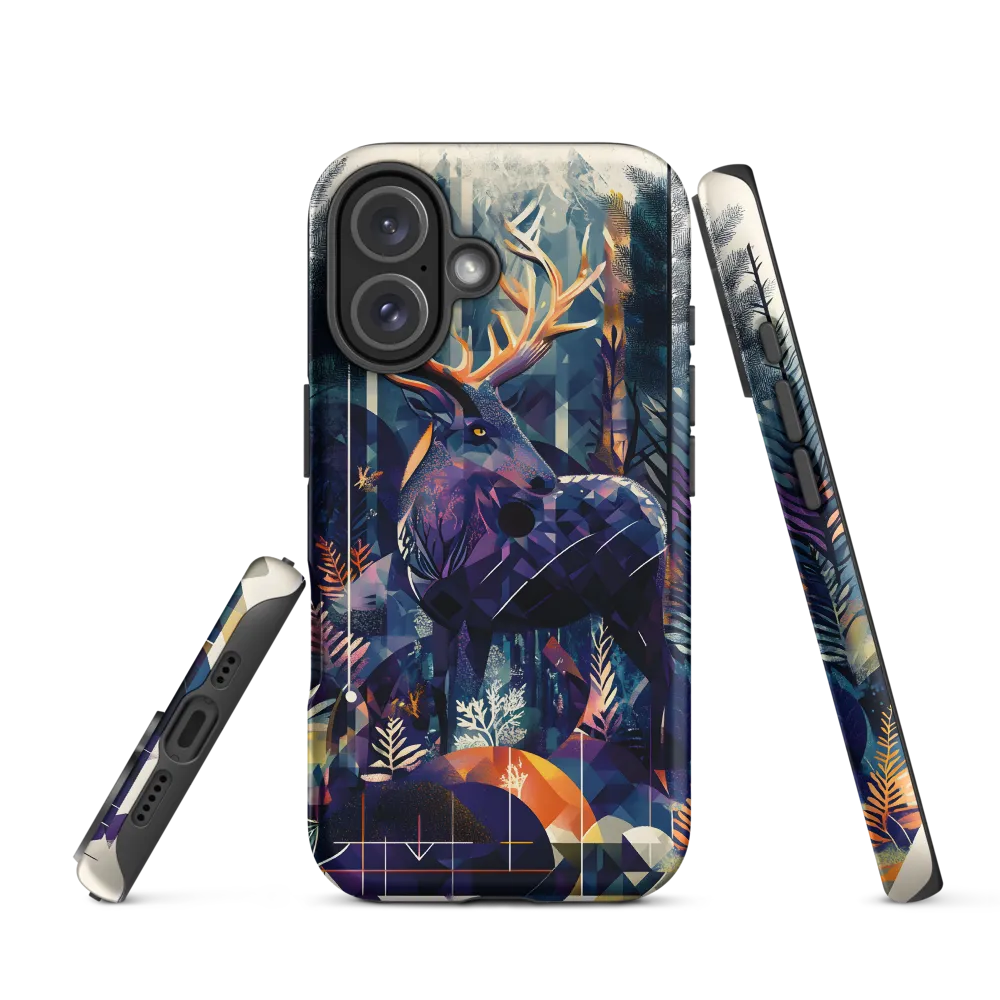 Majestic Serenity: A Geometric Forest Encounter | Phone Case |  16 | Tough Case | Matte