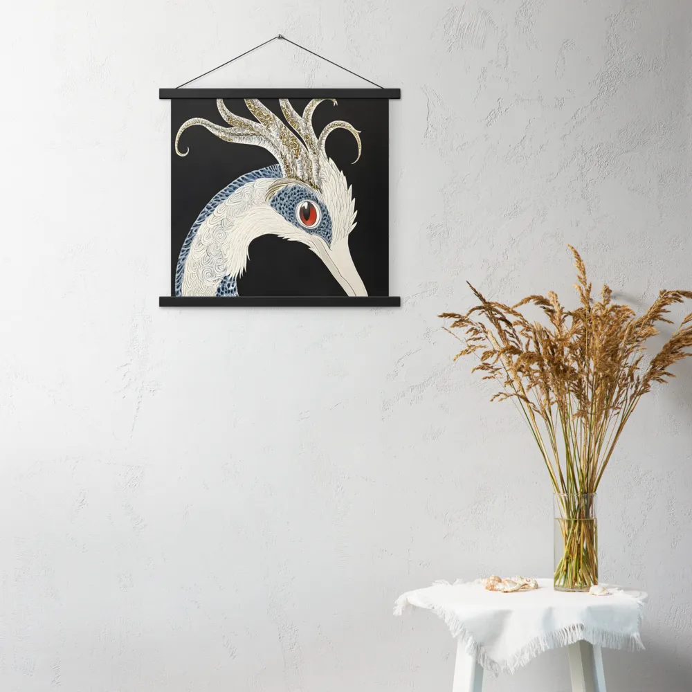 Elegance of the Majestic Peacock | Poster With Black Wood Hanger | 18″×18″