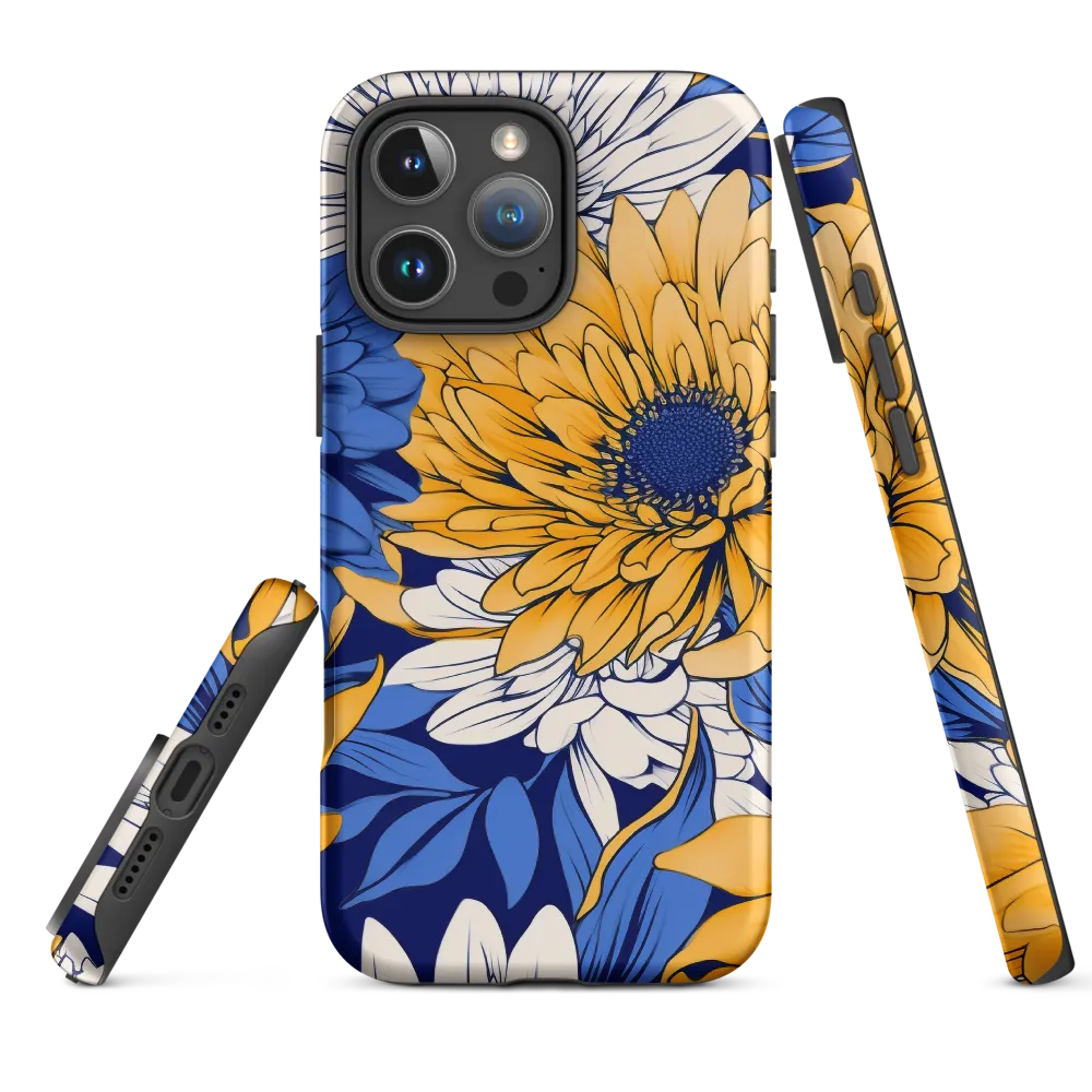 Floral Harmony in Blue and Yellow