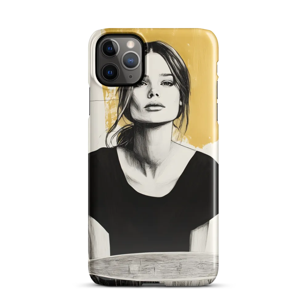 Golden Serenity: A Minimalist Portrait | Phone Case |  11 Pro Max | Snap Case | Glossy