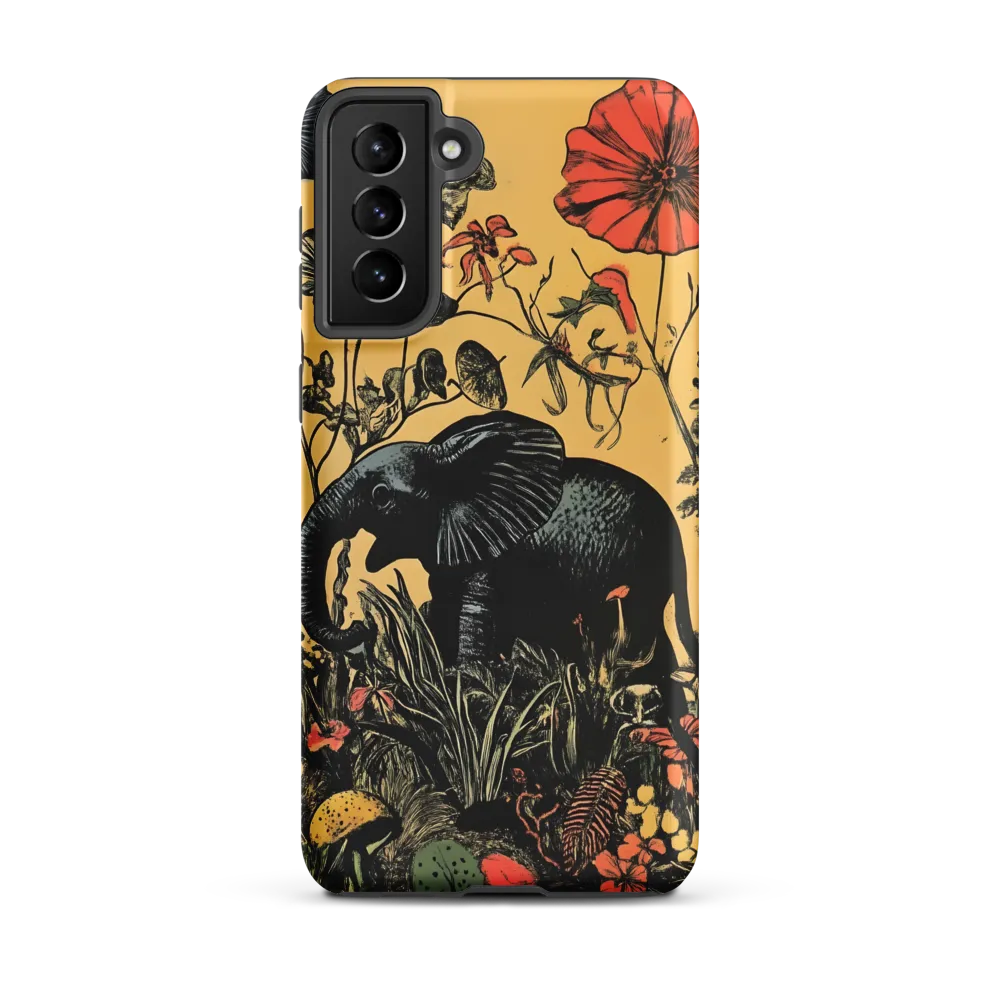 Floral Majesty: The Elephant's Sanctuary | Phone Case |  S21 Plus | Tough Case | Matte