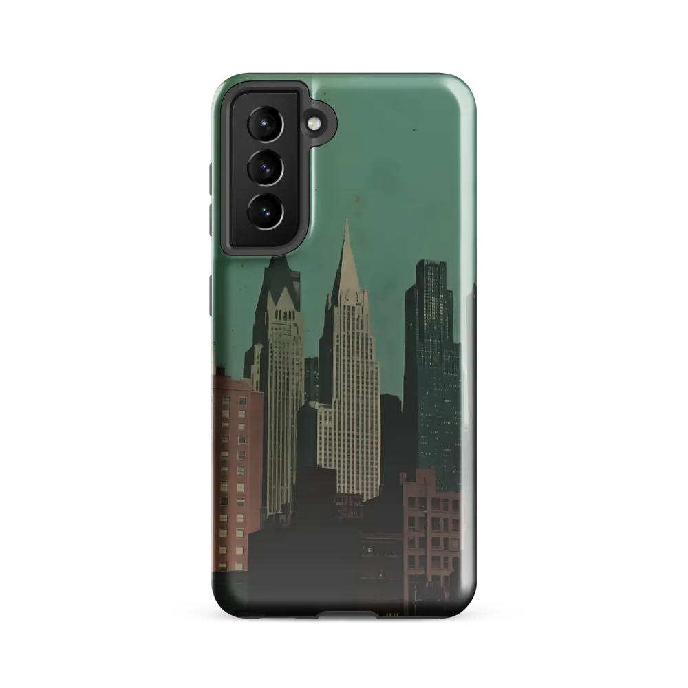 Urban Nostalgia: A Retro Cityscape | Phone Case |  S21 FE | Tough Case | Glossy