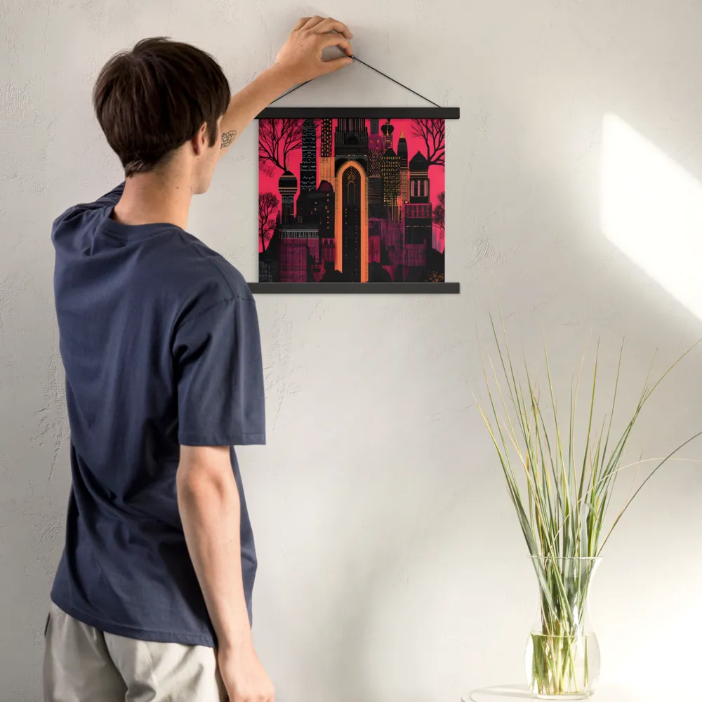 Urban Reverie | Poster With Black Wood Hanger | 14″×14″