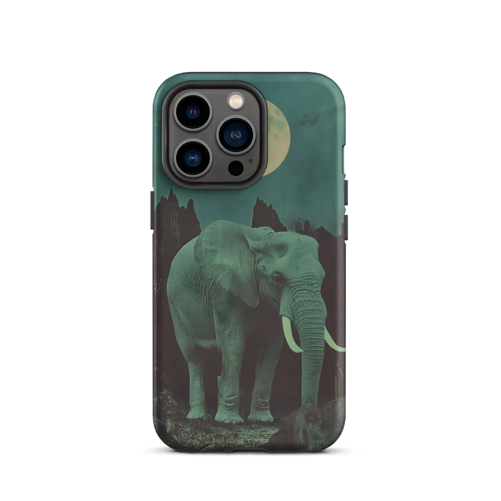 Ethereal Presence: Elephant Under a Full Moon