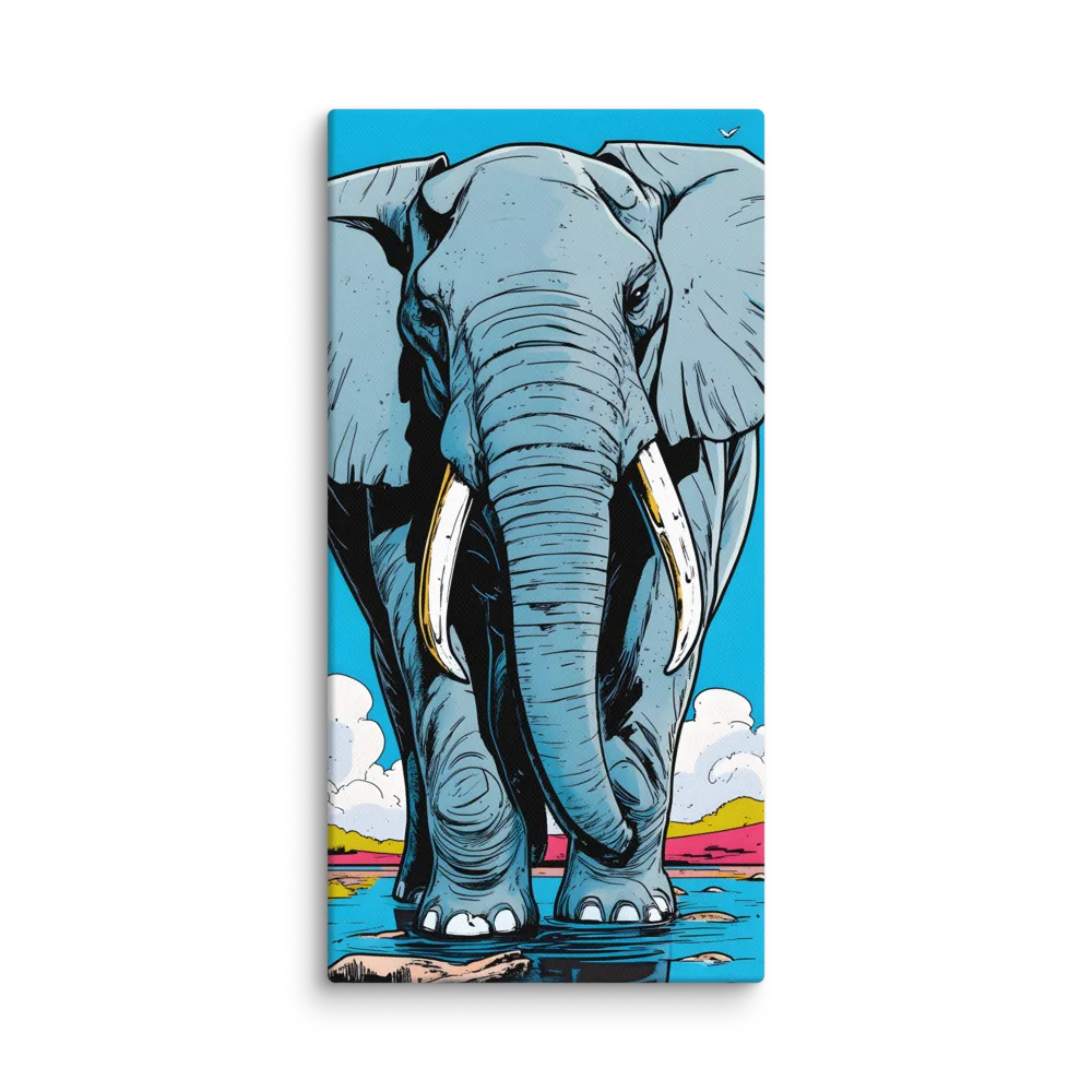 Majestic Presence: The Elephant | Canvas | 10″×20″
