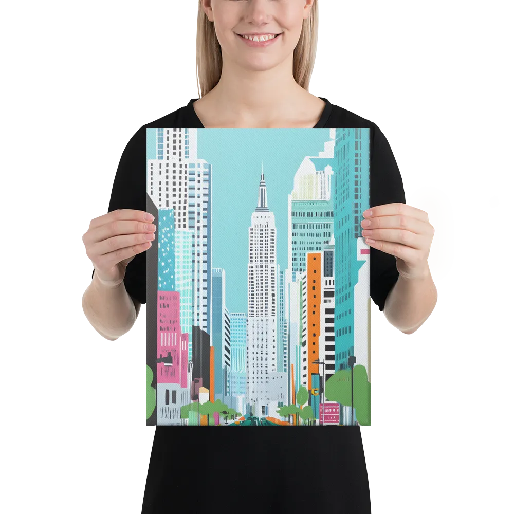 Urban Symphony: A Modern Cityscape | Canvas | 12″×16″