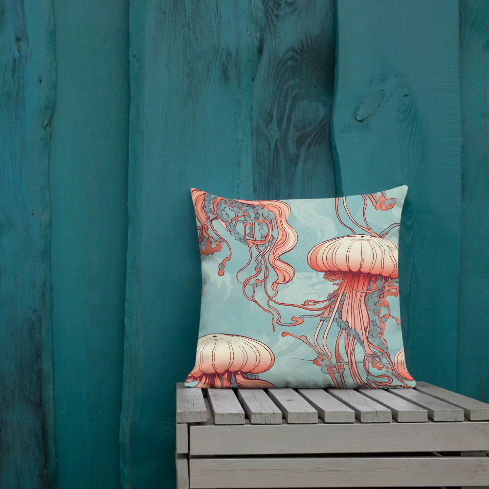 Ethereal Dance of Jellyfish | Pillow | 18″×18″