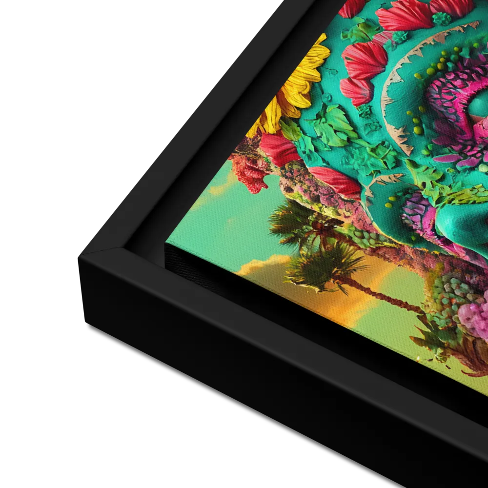 Ethereal Skull Garden | Canvas with Black Frame | 12″×16″