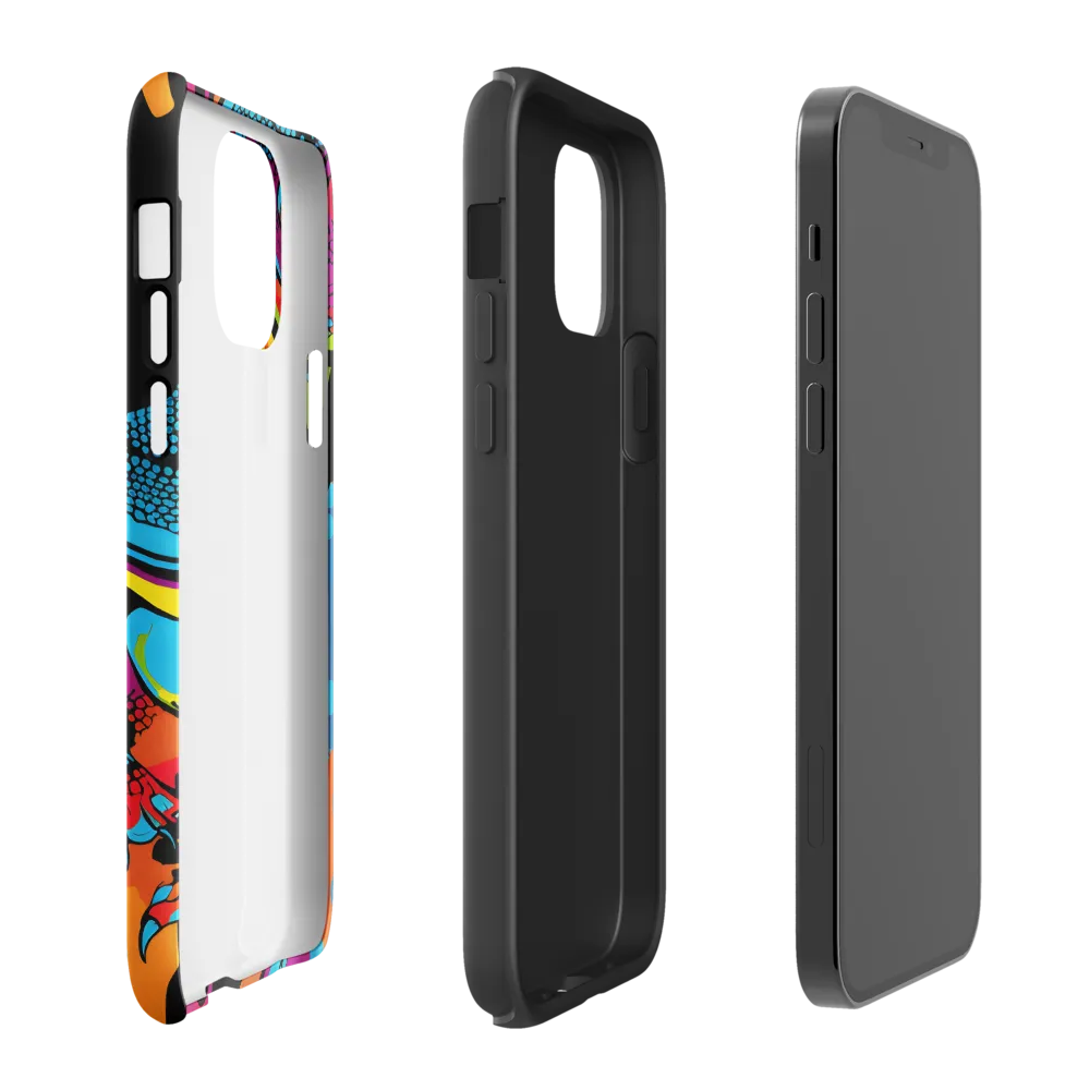 Colorful Encounters: The Playful Geckos | Phone Case |  12 | Tough Case | Glossy