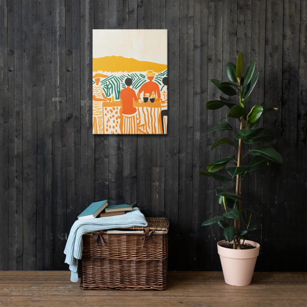 Summer Vibes: Café Conversations | Thin Canvas | 20″×28″