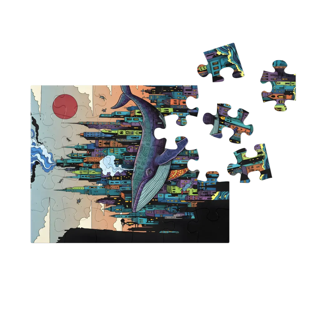 Sky Whale City 
 Jigsaw Puzzle in Tin Box