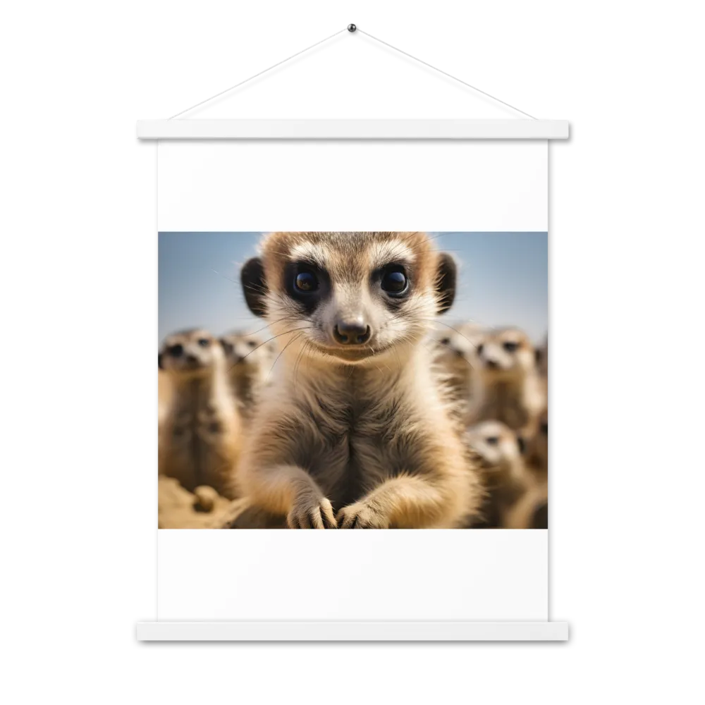 Curious Stance: The Meerkat's Gaze | Poster With White Wood Hanger | 18″×24″