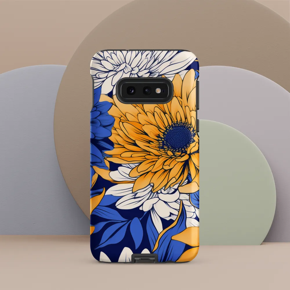 Floral Harmony in Blue and Yellow
