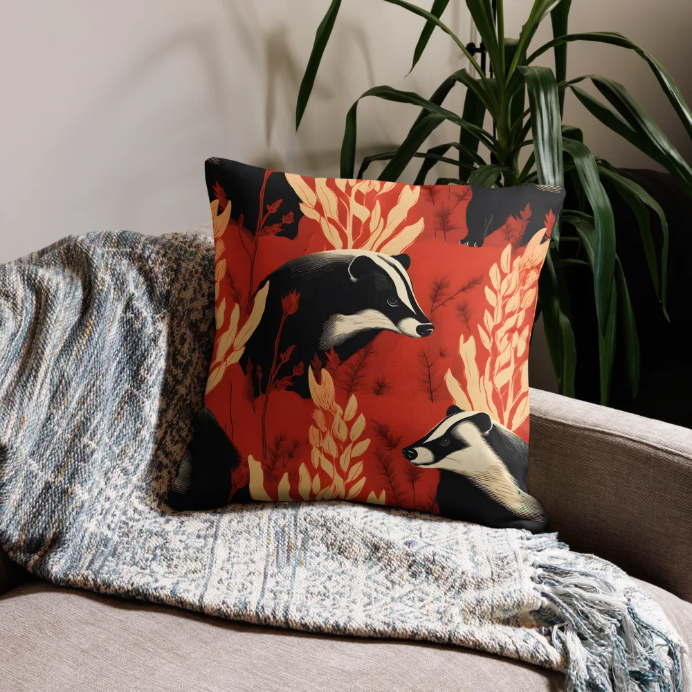 Whimsical Badger Dance | Pillow & Pillow Case | Multiple Sizes