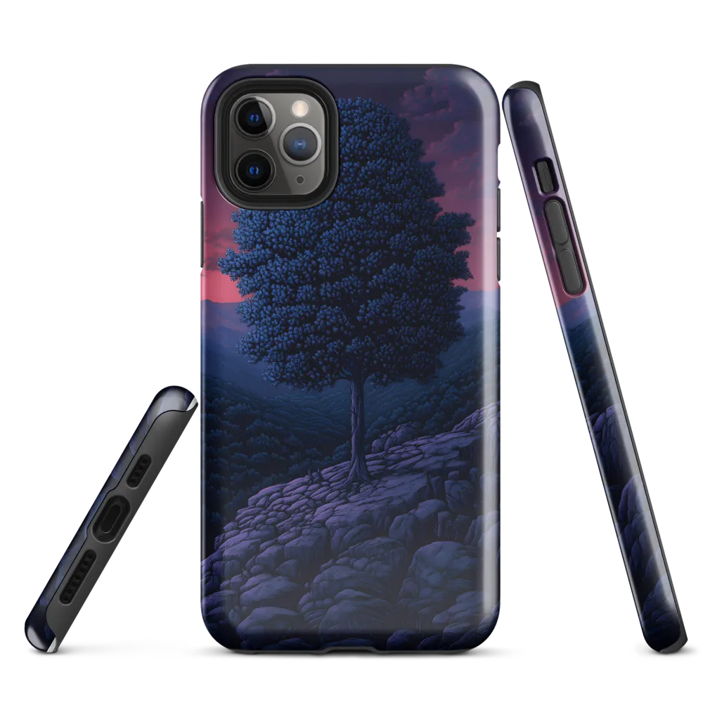 Solitary Sentinel: A Tree at Dusk | Phone Case |  11 Pro Max | Tough Case | Glossy