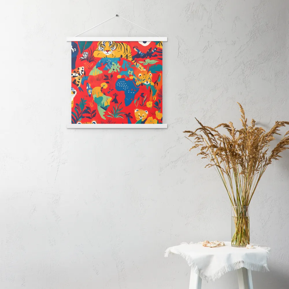 Wild Wonders of the Globe | Poster With White Wood Hanger | 18″×18″