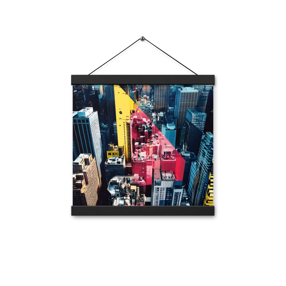 Dynamic Urban Symphony | Poster With Black Wood Hanger | 12″×12″