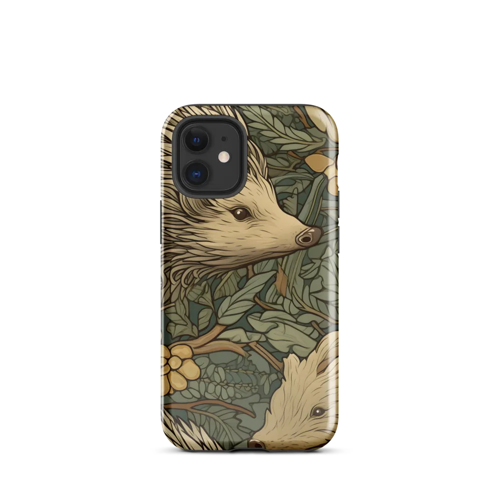 Whimsical Hedgehog Garden | Phone Case |  12 mini | Tough Case | Glossy