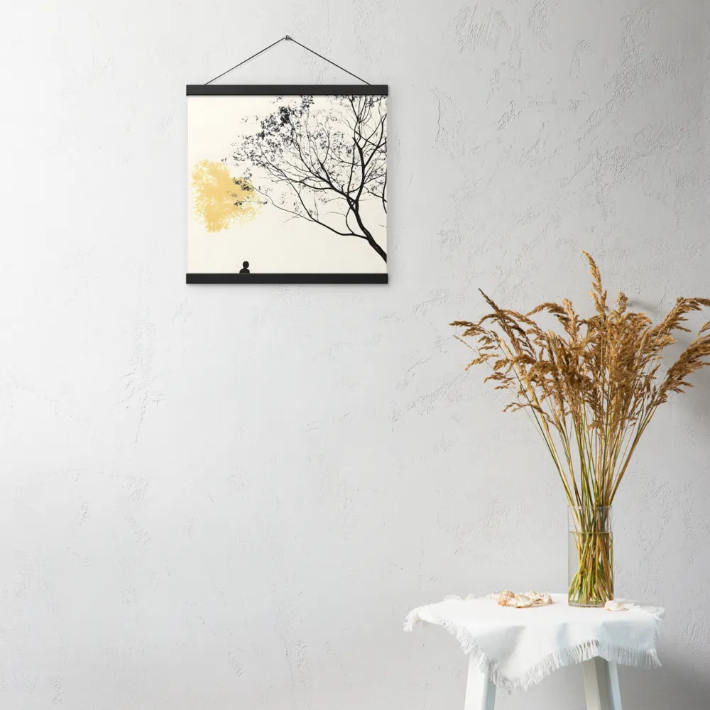 Whispers of Solitude | Poster With Black Wood Hanger | 16″×16″