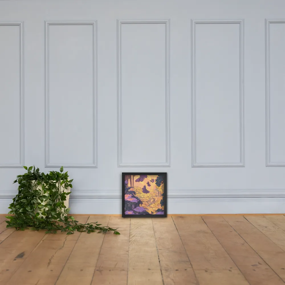 A Serene Dance of Butterflies | Poster with Black Frame | 12″×12″