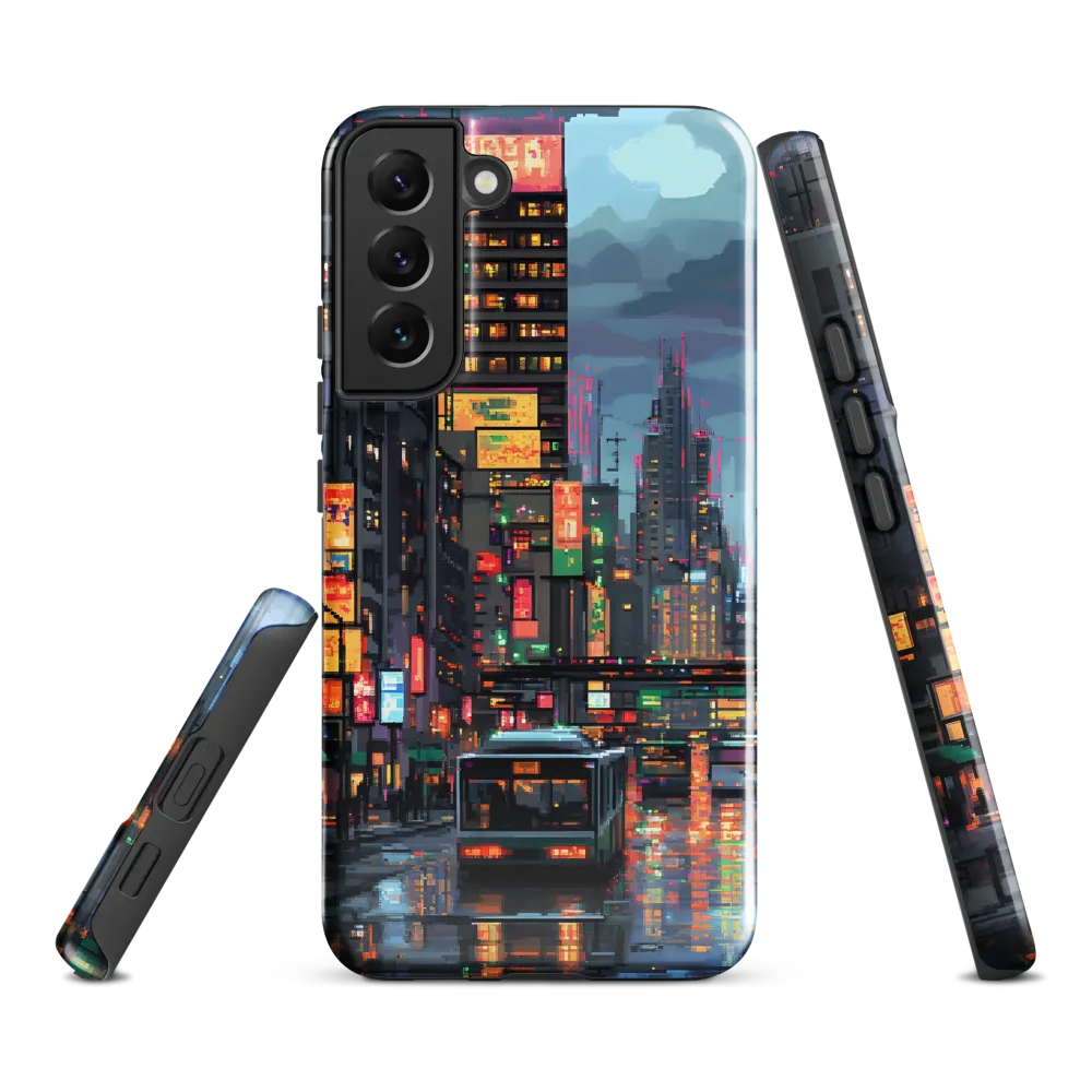 Neon Dreams: A Pixelated Urban Night | Phone Case |  S22 Plus | Tough Case | Glossy