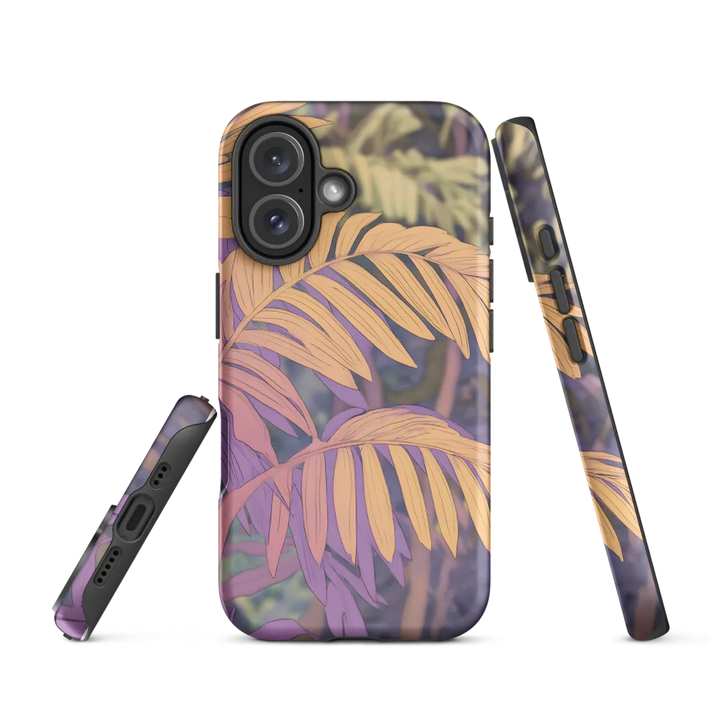 Harmonious Leaves in Digital Twilight | Phone Case