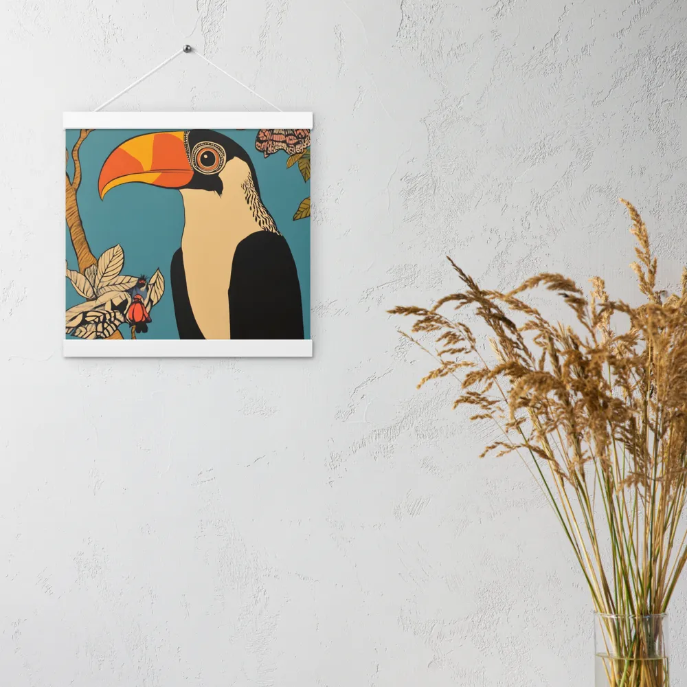 Tropical Majesty: The Toucan at Rest | Poster With White Wood Hanger | 12″×12″
